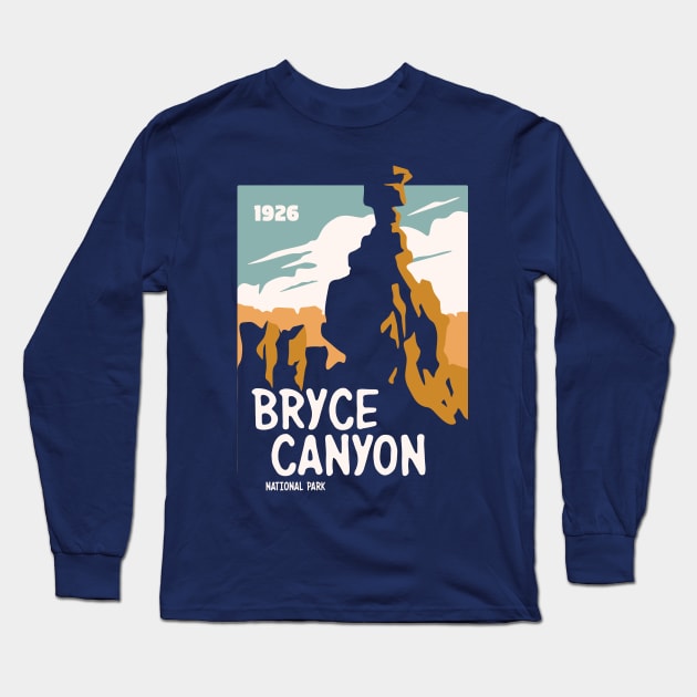 Utah Bryce Canyon National Park  Retro Vintage Design Long Sleeve T-Shirt by Terrybogard97